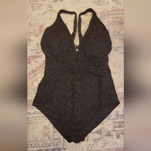 Profile By Gottex Black Lace One Piece Swimsuit Size 14D